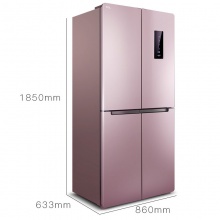 TCL 460升 变频十字对开多门冰箱 冷藏自除霜 电脑温控BCD-460KEPZ50 玫瑰金