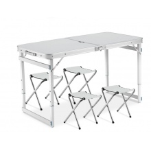 户外折叠桌椅便携式多功能摆摊桌子铝合金连体野餐桌