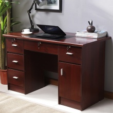 简约现代办公桌写字台单人1.2米台式电脑书桌 红棕色